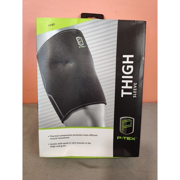 P-Tex Thigh Compression Sleeve Black Large - Picture 1 of 3